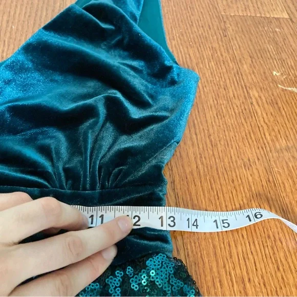 6 stretchy allover Sequin green purple high slit mermaid sleeveless dress 16 - Picture 10 of 13